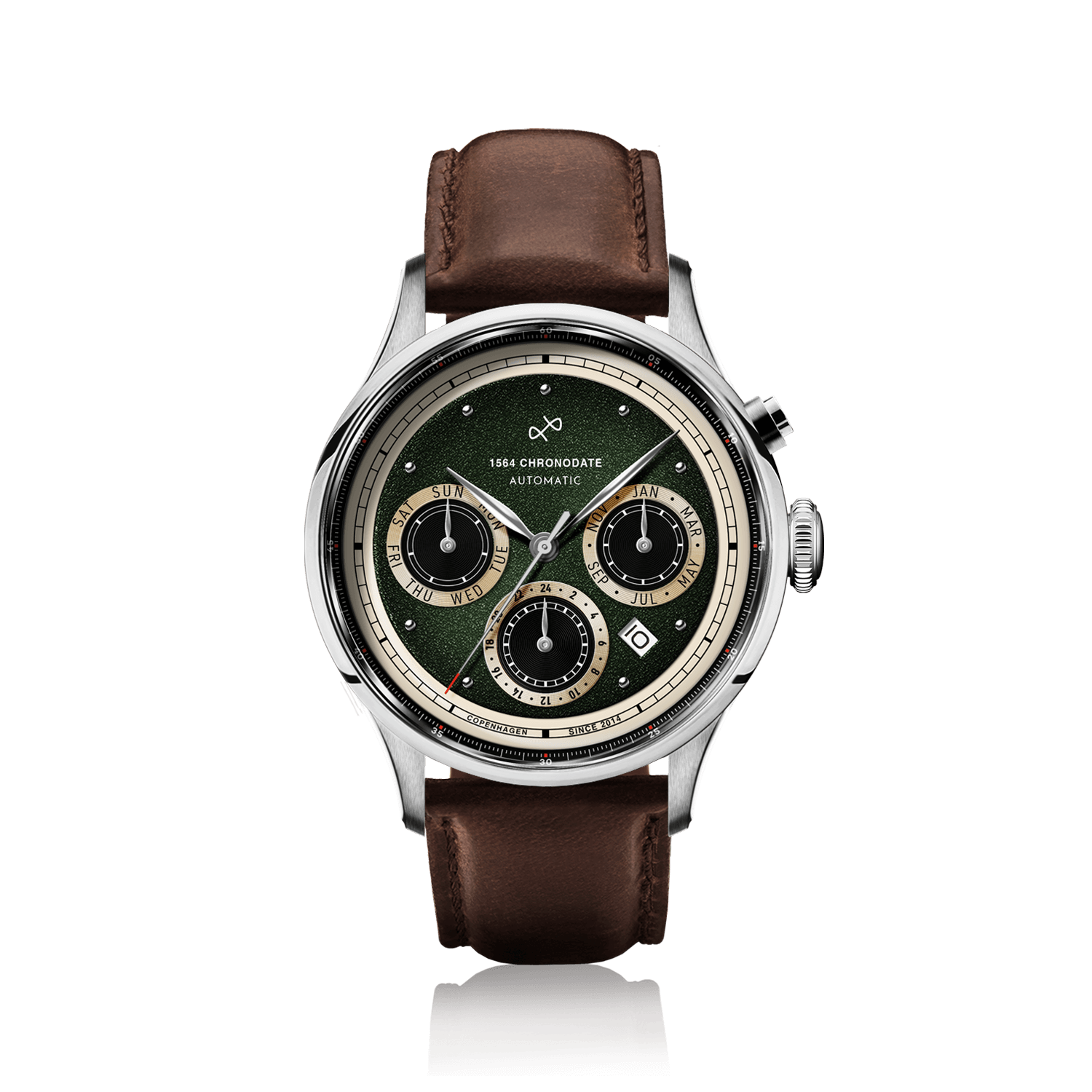 1564 Chronodate Automatic, Steel / Garnish Green