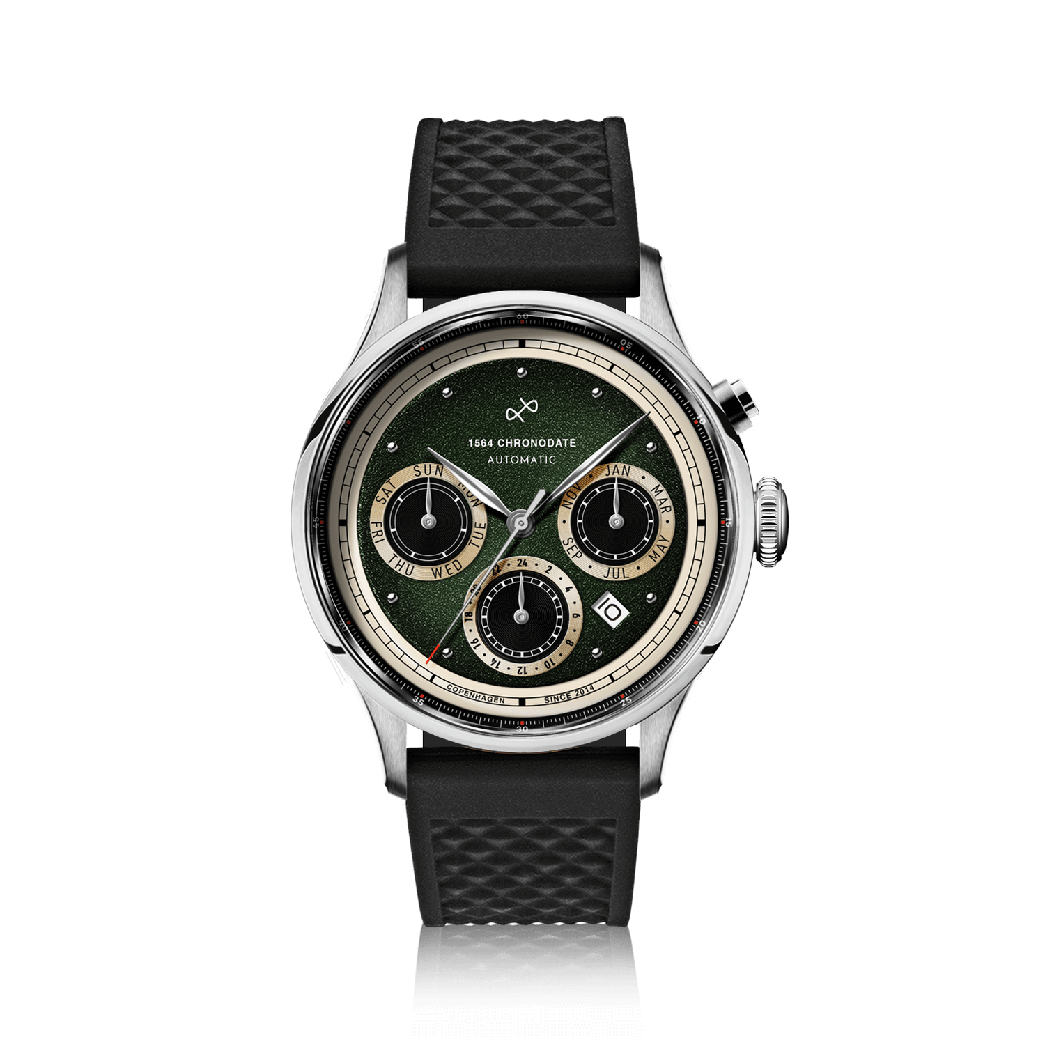 1564 Chronodate Automatic, Steel / Garnish Green