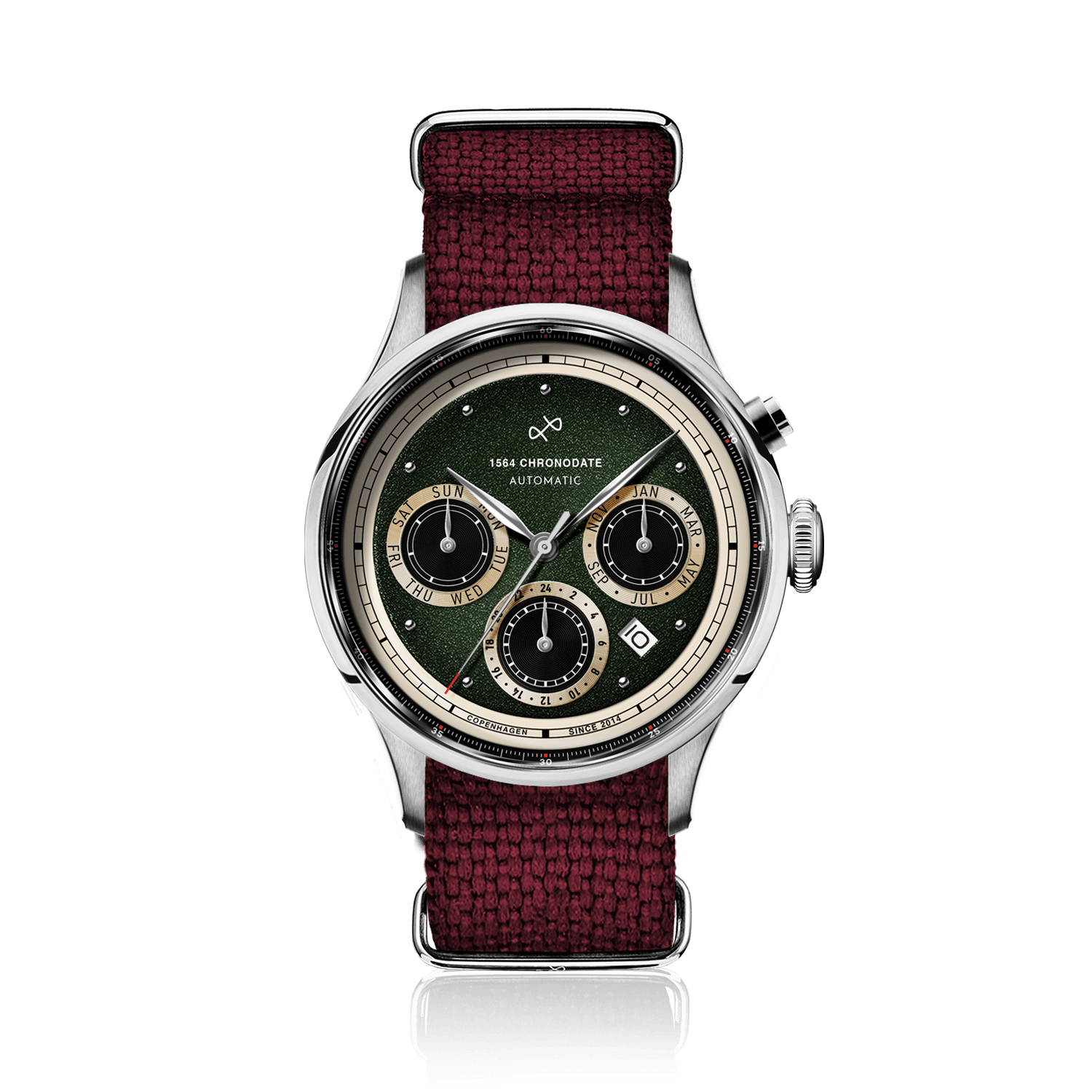 1564 Chronodate Automatic, Steel / Garnish Green