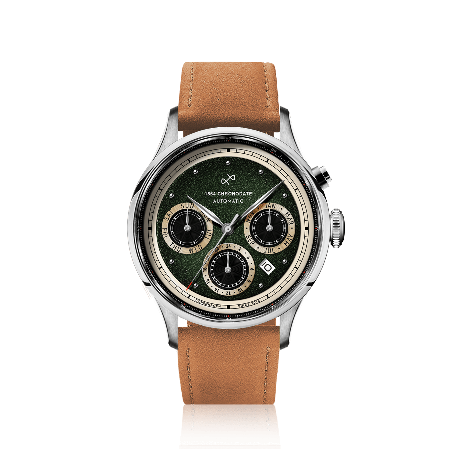 1564 Chronodate Automatic, Steel / Garnish Green