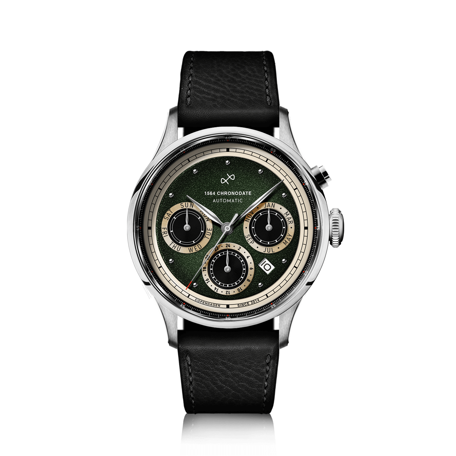 1564 Chronodate Automatic, Steel / Garnish Green
