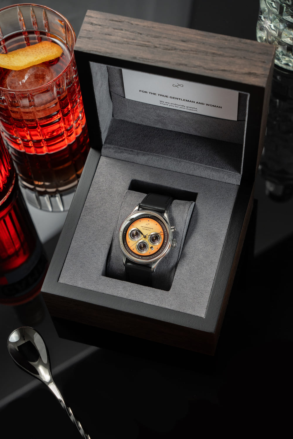 1564 Chronodate Automatic, Steel / Negroni