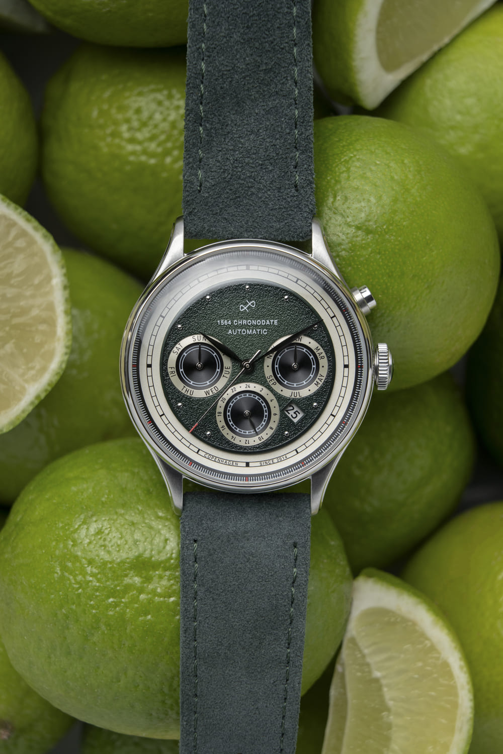 1564 Chronodate Automatic, Steel / Green