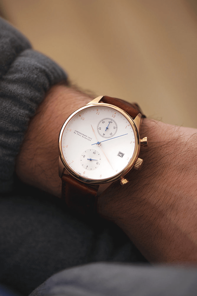 1815 Chronograph, Rose Gold / White