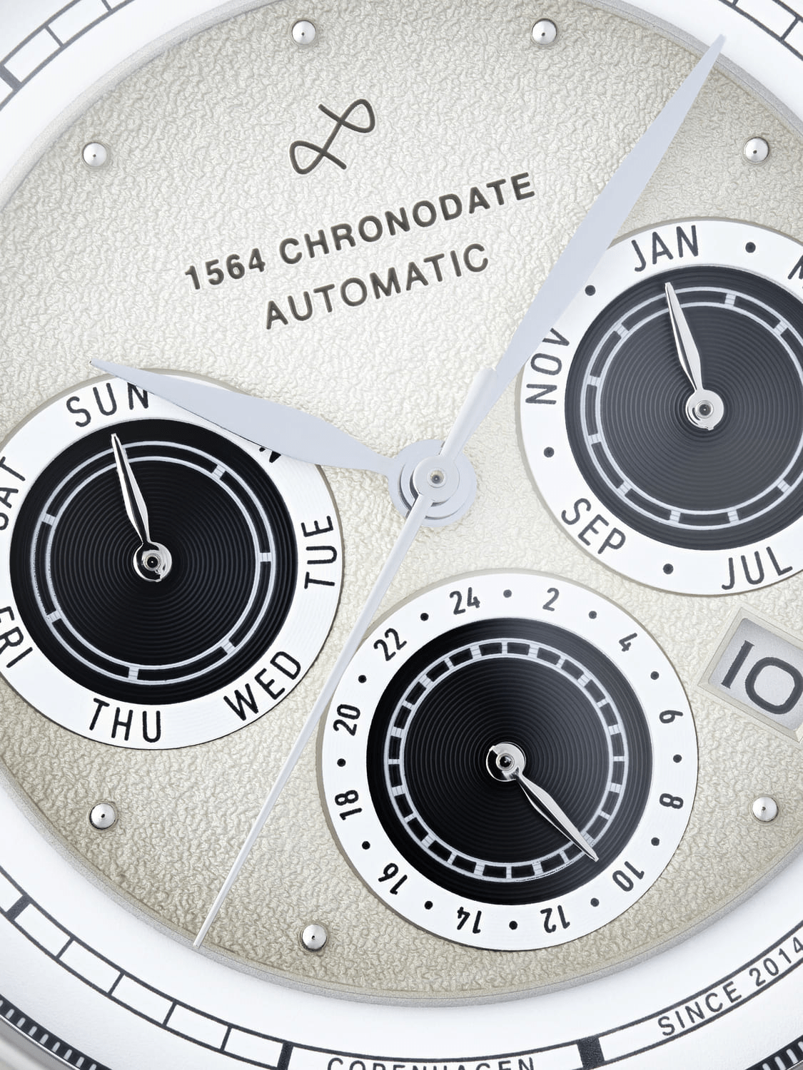 1564 Chronodate Automatic, Steel / Off White