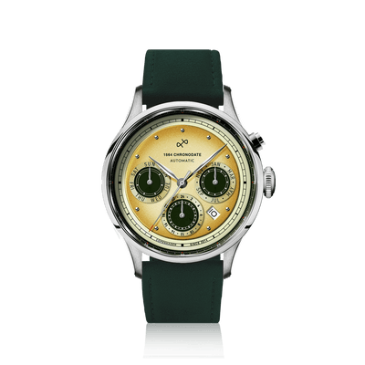 1564 Chronodate Automatic, Steel / Limoncello