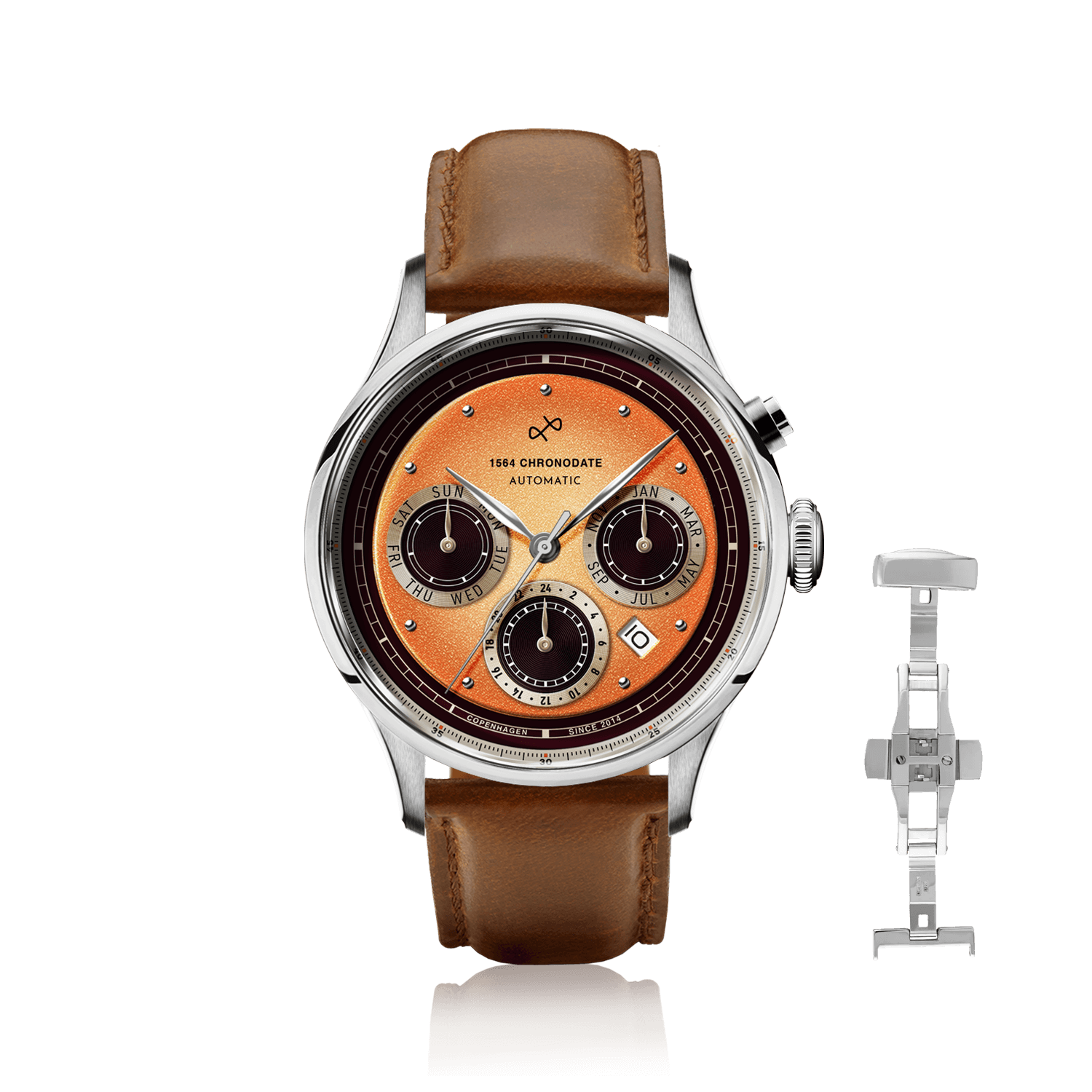 1564 Chronodate Automatic, Steel / Negroni