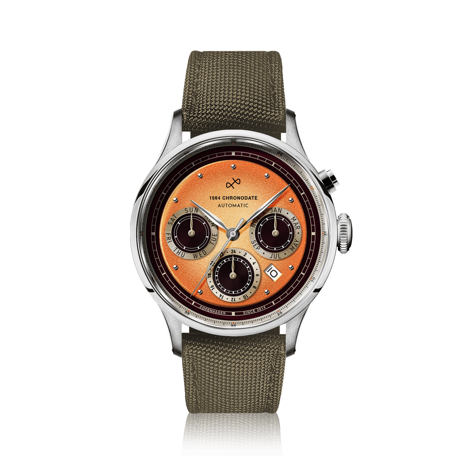 1564 Chronodate Automatic, Steel / Negroni