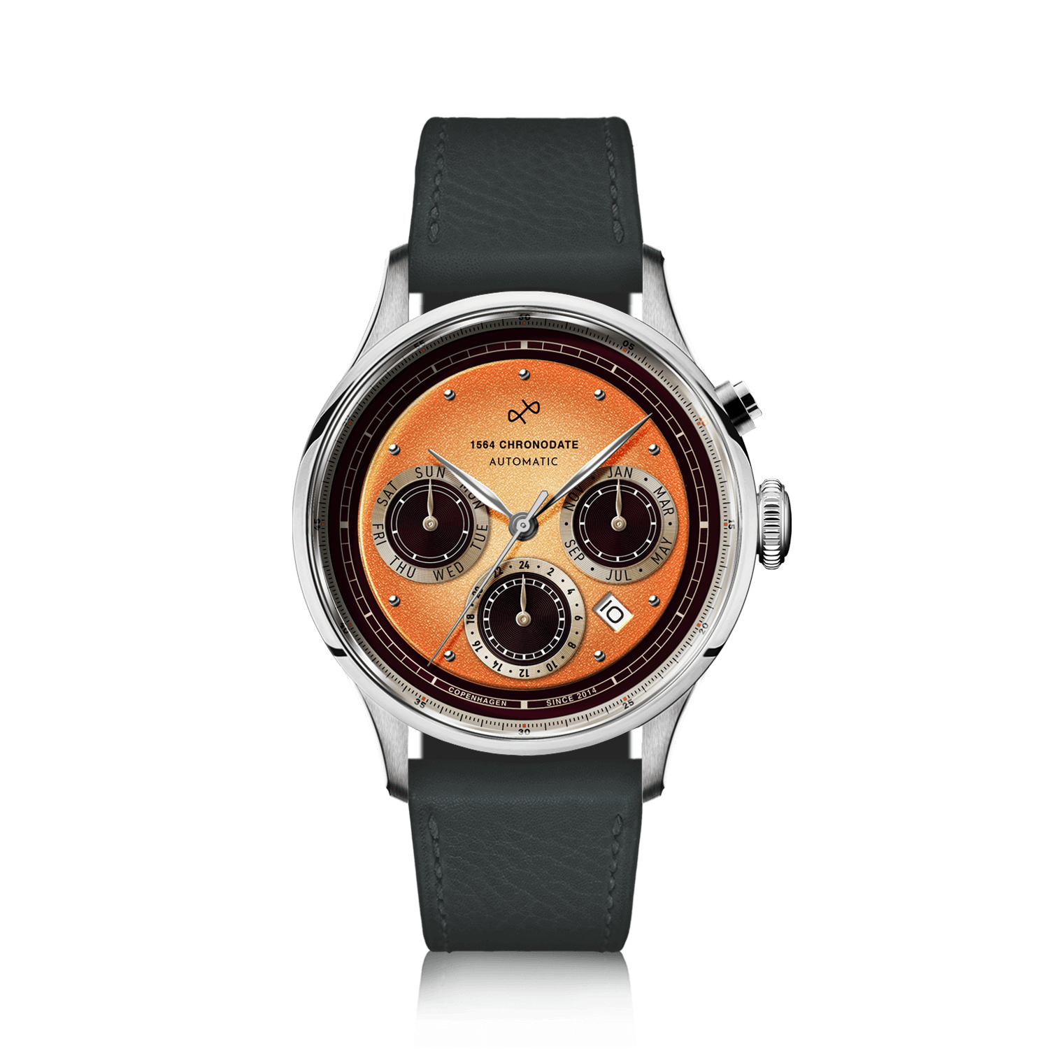 1564 Chronodate Automatic, Steel / Negroni