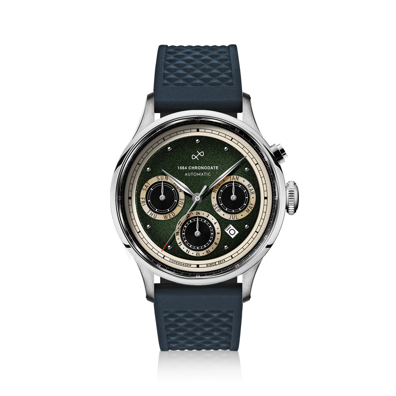 1564 Chronodate Automatic, Steel / Garnish Green