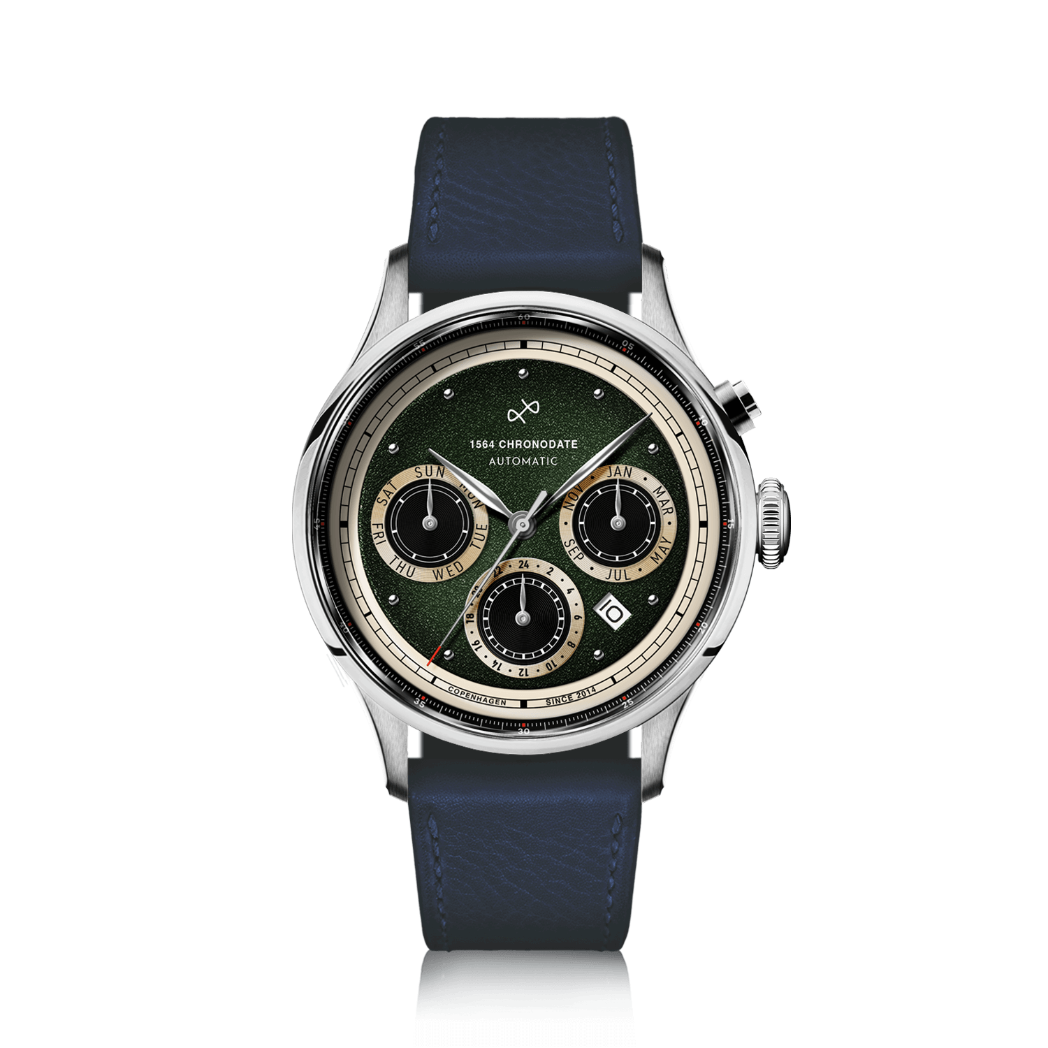 1564 Chronodate Automatic, Steel / Garnish Green