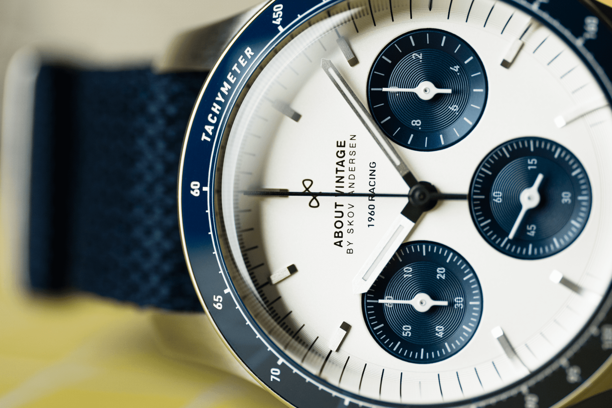 1960 Racing Chronograph, Steel / Navy & White