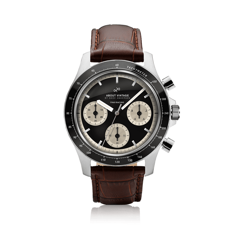 1960 Racing Chronograph, Steel / Black & Off White