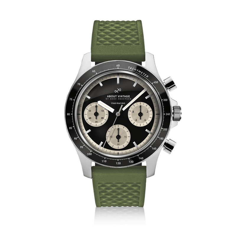 1960 Racing Chronograph, Steel / Black & Off White