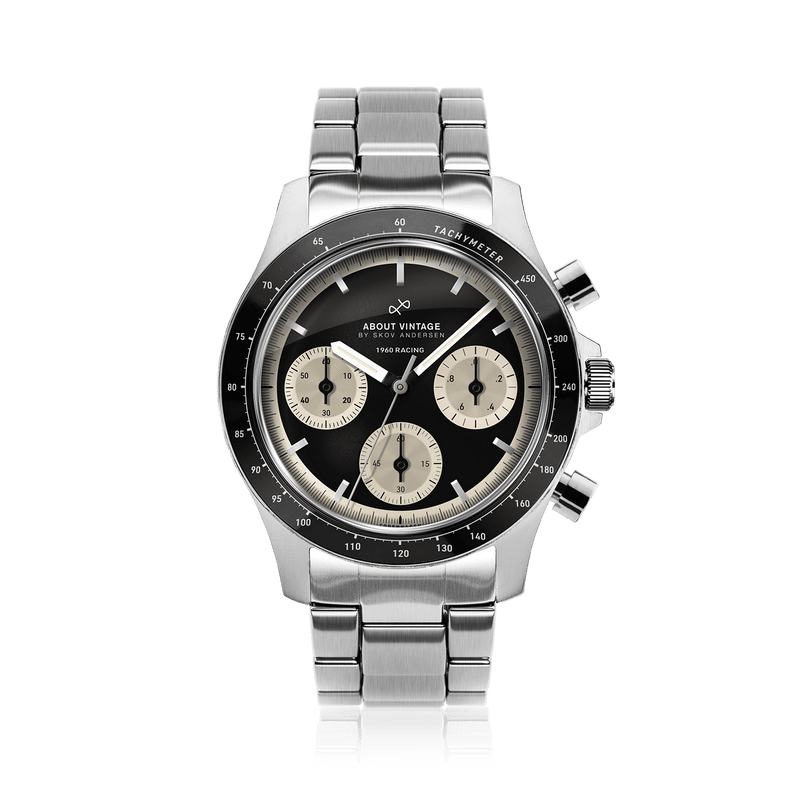 1960 Racing Chronograph, Steel / Black & Off White