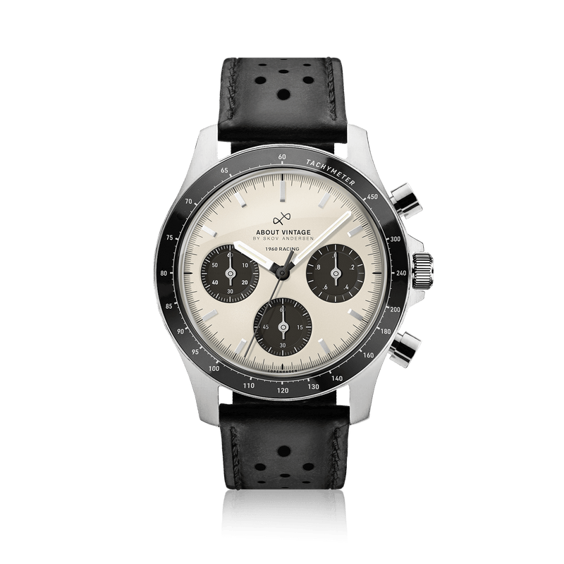 1960 Racing Chronograph, Steel / Off White & Black