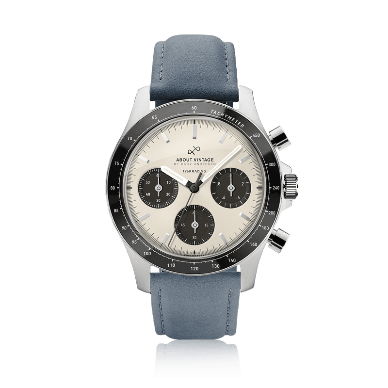 1960 Racing Chronograph, Steel / Off White & Black