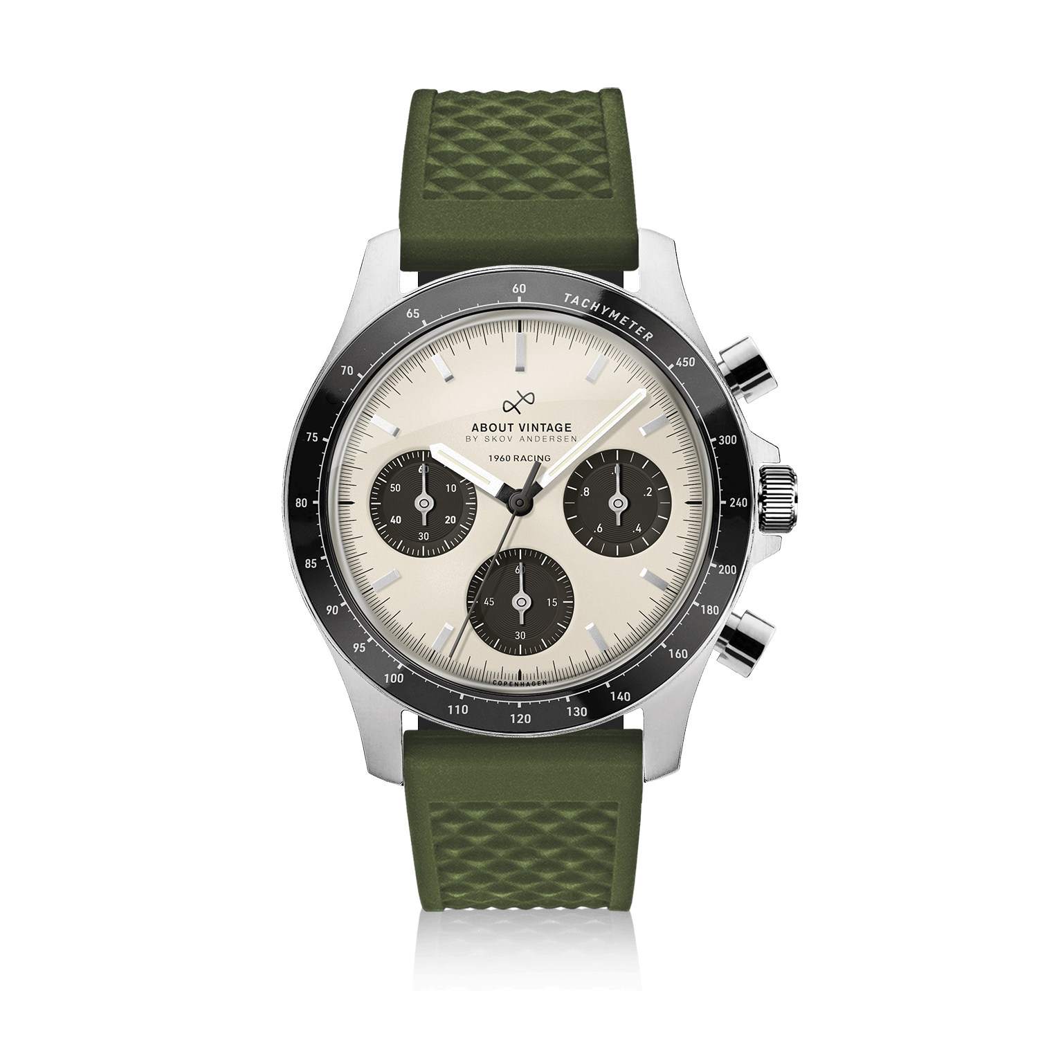 1960 Racing Chronograph, Steel / Off White & Black | Free engraving ...