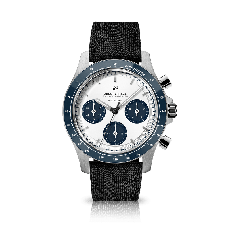 1960 Racing Chronograph, Steel / Navy & White