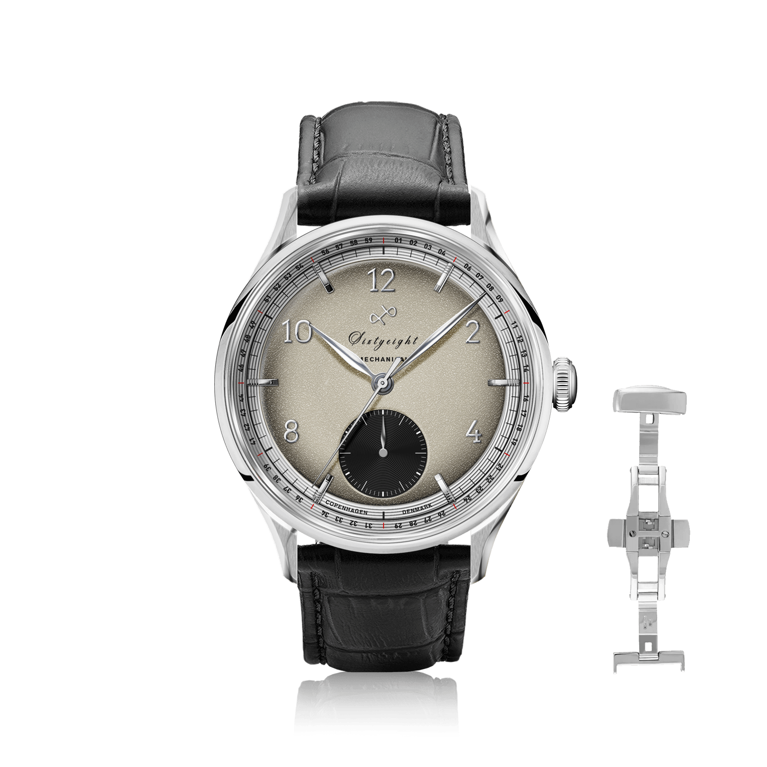 1968 Mechanical (Hand-Wound), Steel / Sand & Black
