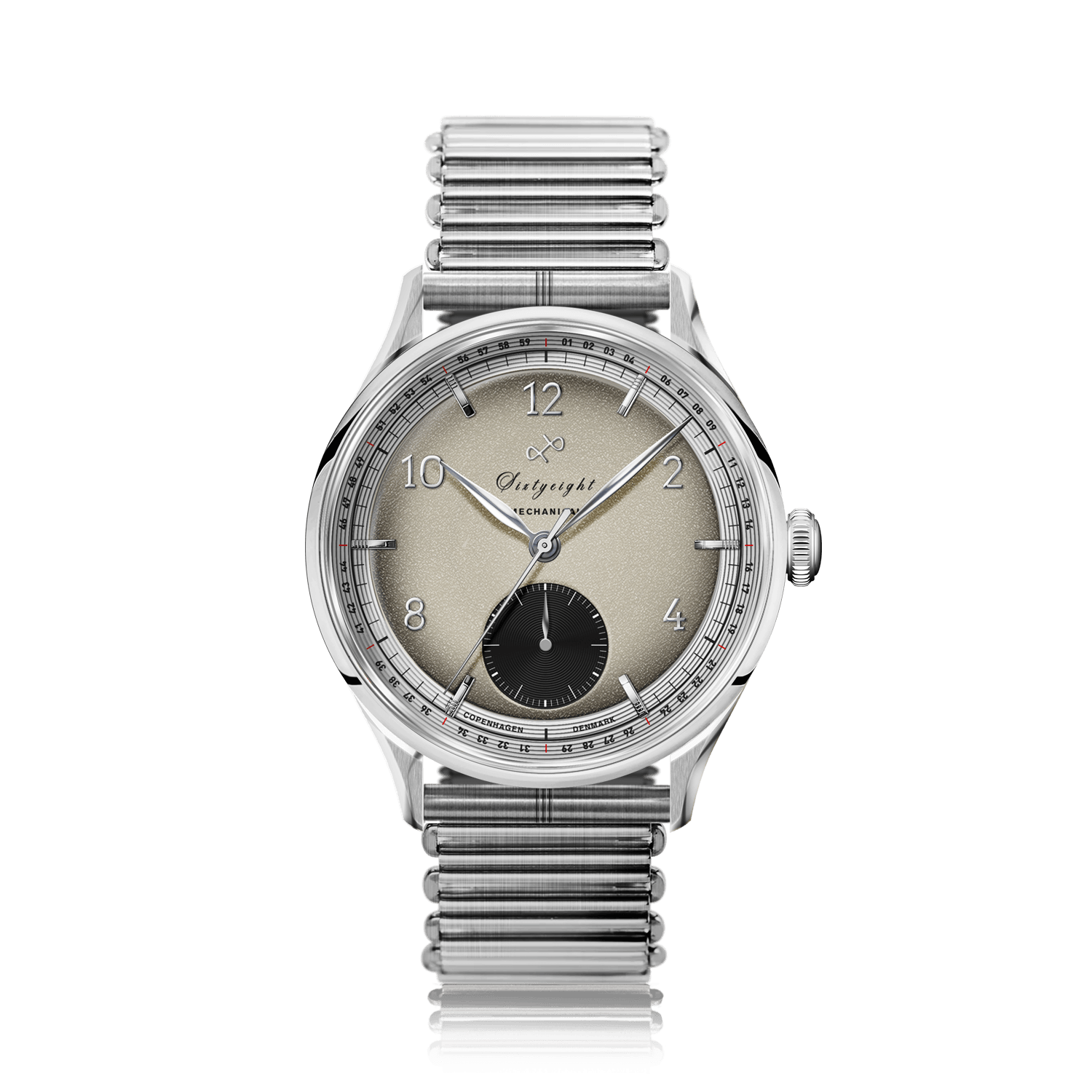 1968 Mechanical (Hand-Wound), Steel / Sand & Black