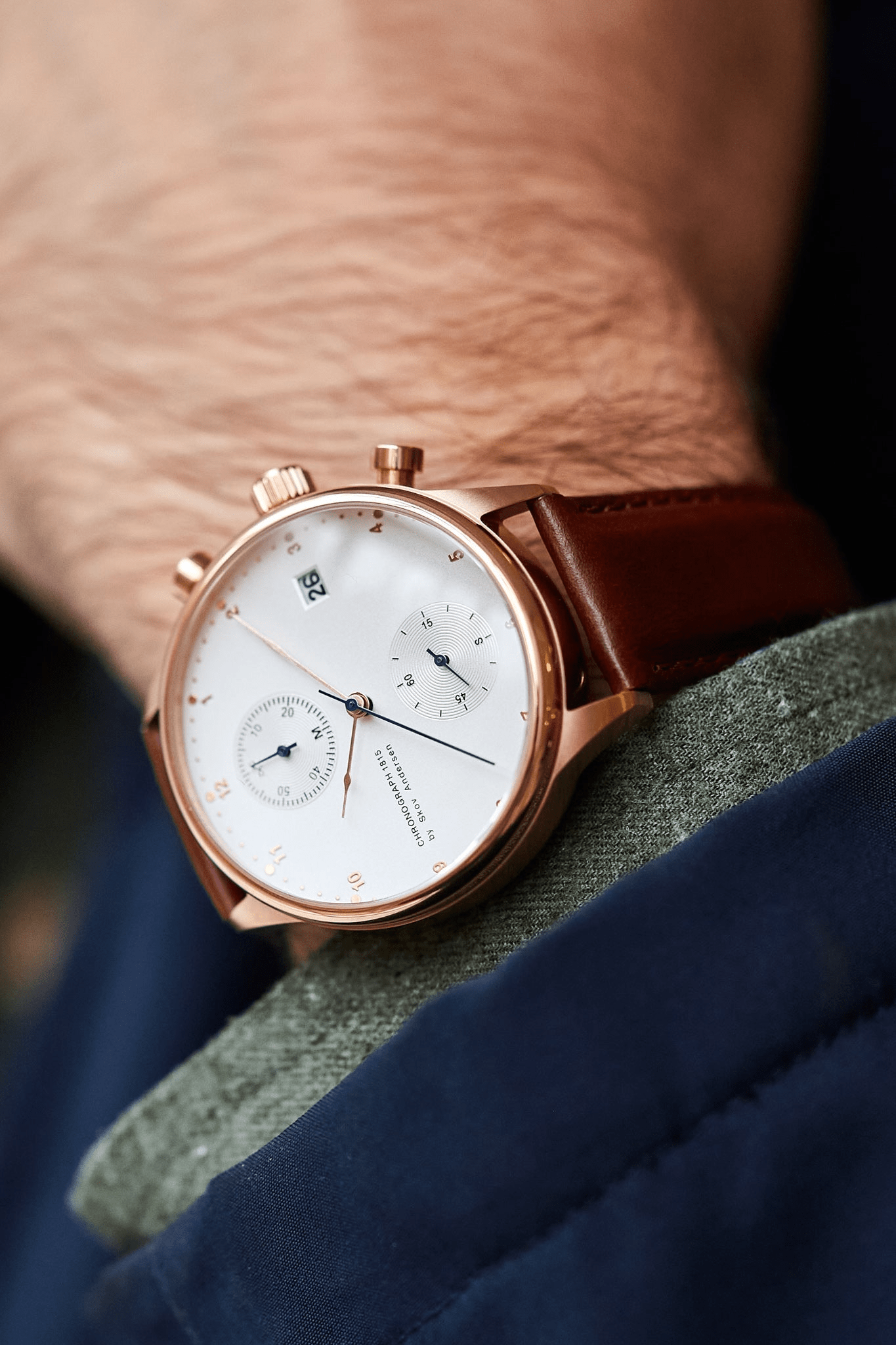 1815 Chronograph, Rose Gold / White