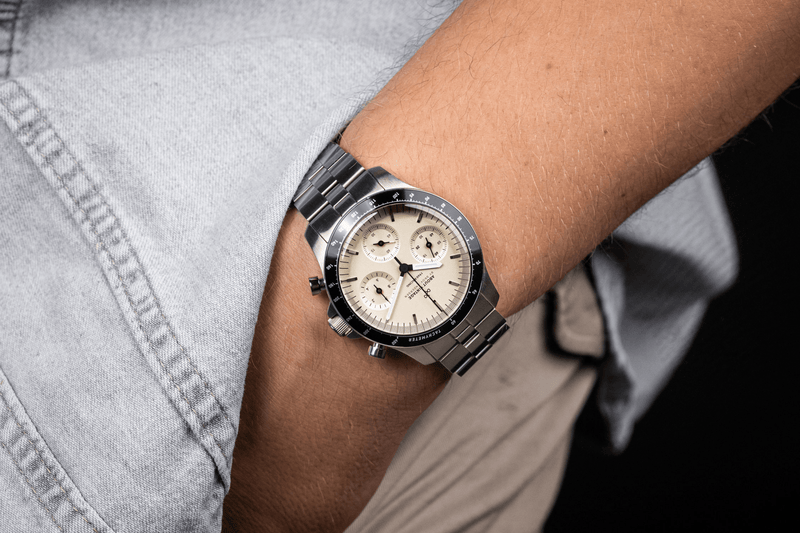 1960 Racing Chronograph, Steel / Off White