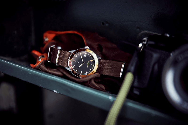 1970 Haagen GMT Automatic, Steel / Burgundy - Swiss Made