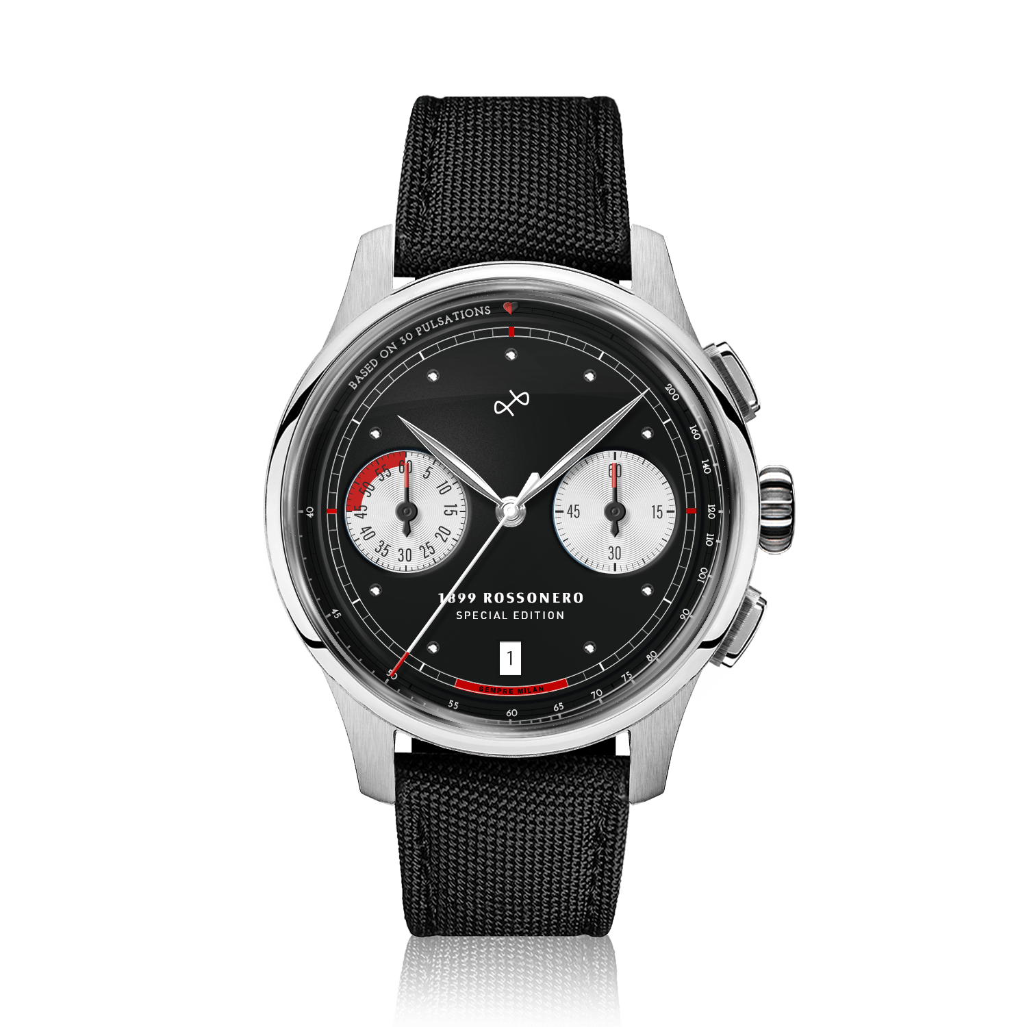 1899 Rossonero Chronograph, Steel / Black