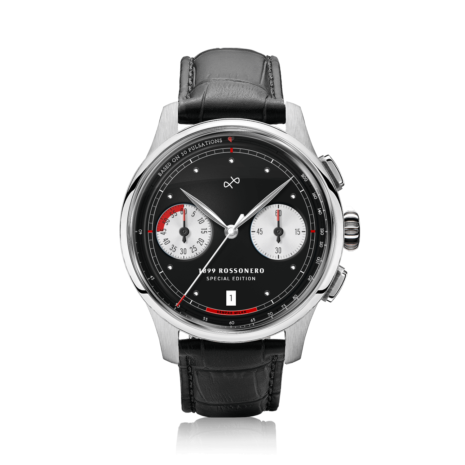 1899 Rossonero Chronograph, Steel / Black