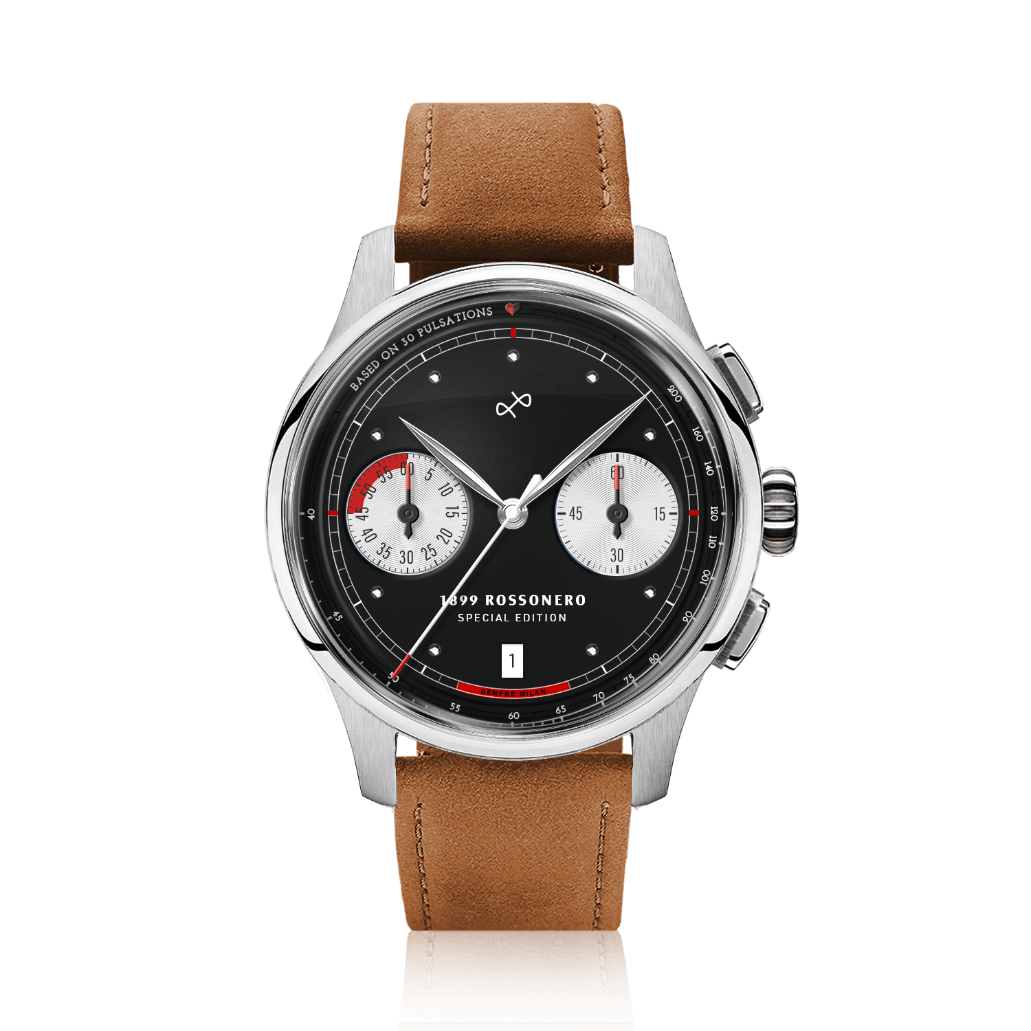 1899 Rossonero Chronograph, Steel / Black