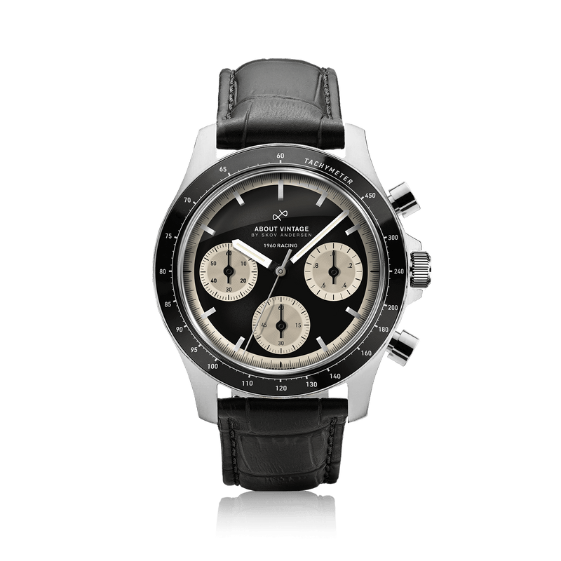 1960 Racing Chronograph, Steel / Black & Off White
