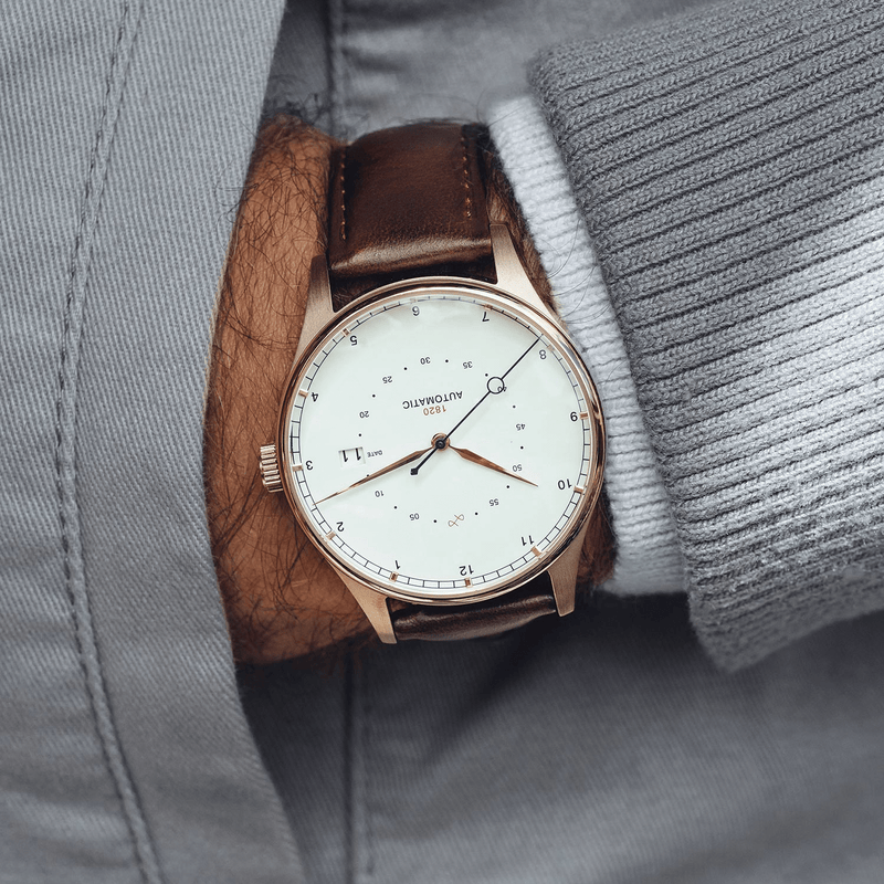 1820 Automatic, Rose Gold / White